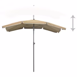 vidaXL Garden Parasol Sunshade Outdoor Umbrella Patio Canopy with Pole Taupe - Additional view 4