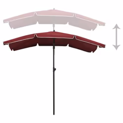vidaXL Garden Parasol with Pole Sunshade Outdoor Umbrella Canopy Bordeaux Red - Additional view 4