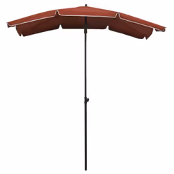 vidaXL Garden Parasol with Pole Sunshade Outdoor Umbrella Canopy Terracotta