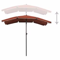 vidaXL Garden Parasol with Pole Sunshade Outdoor Umbrella Canopy Terracotta - Additional view 4