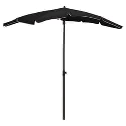 vidaXL Garden Parasol Sunshade Outdoor Umbrella Patio Canopy with Pole Black