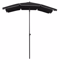 vidaXL Garden Parasol Sunshade Outdoor Umbrella Patio Canopy with Pole Black