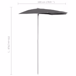 VidaXL 315561 patio umbrella Anthracite - Additional view 8