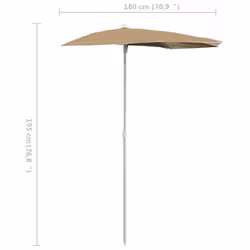 VidaXL 315562 patio umbrella Taupe - Additional view 8