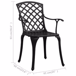 VidaXL 315573 outdoor chair Terrace Cast aluminium Black - Additional view 8