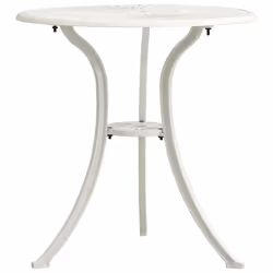 vidaXL Garden Table White Cast Aluminium Outdoor Dining Tea Coffee Desk Patio