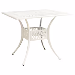 vidaXL Garden Table White Cast Aluminium Outdoor Patio Dining Dinner Desk