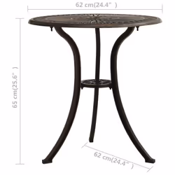 vidaXL Bistro Set 3 Piece Cast Aluminium Bronze Table and Chair Balcony Garden - Additional view 8