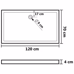 vidaXL Rectangular ABS Shower Base Tray White Bathroom Plumbing Shower Parts - Additional view 6
