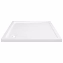 vidaXL Square ABS Shower Base Tray White Bathroom Plumbing Shower Parts Set - Additional view 3