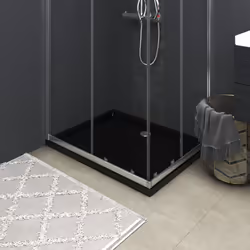 vidaXL Rectangular ABS Shower Base Tray Black Bathroom Plumbing Shower Parts