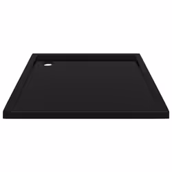 vidaXL Square ABS Shower Base Tray Black Bathroom Plumbing Shower Parts Set
