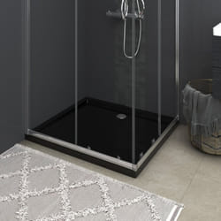 vidaXL Rectangular ABS Shower Base Tray Black Bathroom Plumbing Shower Parts