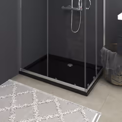 vidaXL Rectangular ABS Shower Base Tray Black Bathroom Plumbing Shower Parts