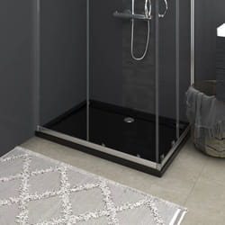 vidaXL Rectangular ABS Shower Base Tray Black Bathroom Plumbing Shower Parts