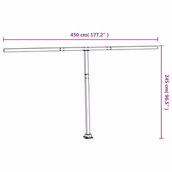 vidaXL Awning Post Set Garden Balcony Patio Metal Awning Support Post Iron - anthracite, 450 x 245 cm
