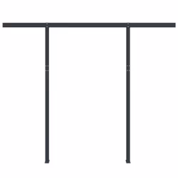 vidaXL Awning Post Set Adjustable Tent Poles Outdoor Tarp Pole Anthracite Iron - anthracite, 300 x 245 cm