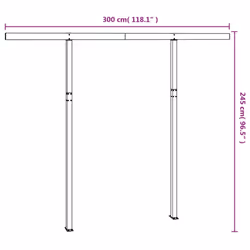 vidaXL Awning Post Set Adjustable Tent Poles Outdoor Tarp Pole Anthracite Iron - anthracite, 300 x 245 cm