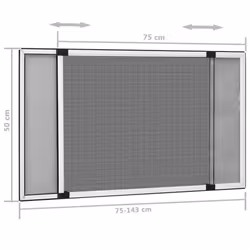 vidaXL Extendable Insect Screen for Windows White (75-143)x50 cm Fly Screen - Additional view 10
