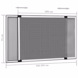 vidaXL Extendable Insect Screen for Windows White (100-193)x75 cm Fly Screen - Additional view 9