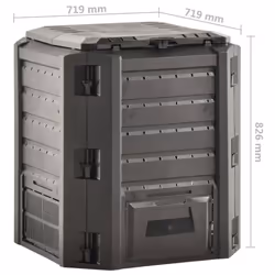 vidaXL Garden Composter Black 380 L Recycled Composting Bin Compost Converter - Additional view 4