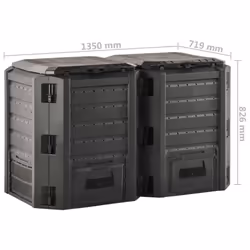 vidaXL Garden Composter Black 800 L Recycled Composting Bin Compost Converter - Additional view 4