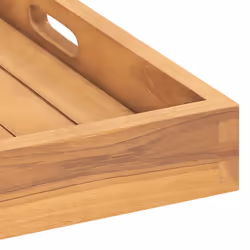 vidaXL Solid Teak Wood Serving Tray Coffee Table Breakfast Tray Multi Sizes - 60 x 60 cm - Additional view 5