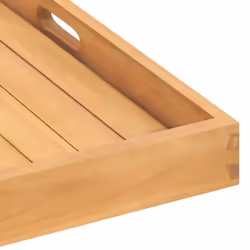 vidaXL Solid Teak Wood Serving Tray Coffee Table Breakfast Tray Multi Sizes - 70 x 70 cm - Additional view 5