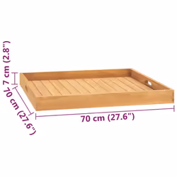 vidaXL Solid Teak Wood Serving Tray Coffee Table Breakfast Tray Multi Sizes - 70 x 70 cm - Additional view 7