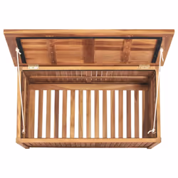 vidaXL Solid Teak Wood Garden Storage Box Wooden Outdoor Blanket Pillow Chest - Additional view 5