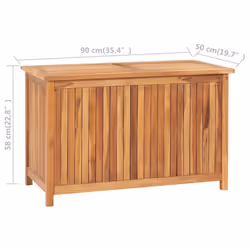 vidaXL Solid Teak Wood Garden Storage Box Wooden Outdoor Blanket Pillow Chest - Additional view 8