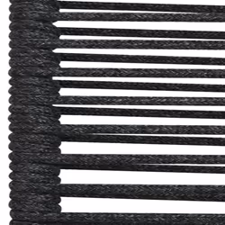 vidaXL Garden Dining Set 3 Piece Cotton Rope and Steel Black Dinner Furniture