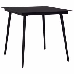 vidaXL Garden Dining Set 3 Piece Cotton Rope and Steel Black Dinner Furniture