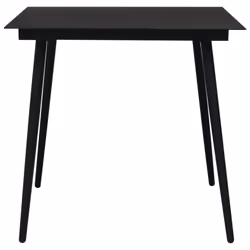 vidaXL Garden Dining Set 3 Piece Cotton Rope and Steel Black Dinner Furniture - Additional view 4