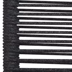 vidaXL Garden Dining Set 7 Piece Cotton Rope and Steel Black Furniture Set - Additional view 8