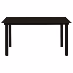 vidaXL Garden Dining Set 5 Piece Cotton Rope and Steel Black Dinner Furniture - Additional view 4