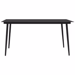 vidaXL Garden Dining Set 7 Piece Cotton Rope and Steel Black Dinner Furniture - Additional view 4