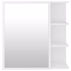 vidaXL Bathroom Mirror Cabinet White Engineered Wood Home Wall Storage Rack - Additional view 5