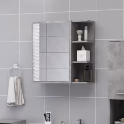 vidaXL Bathroom Mirror Cabinet Concrete Grey Engineered Wood Home Storage Rack