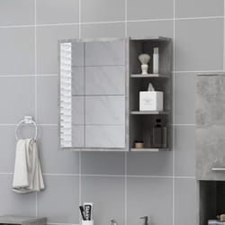 vidaXL Bathroom Mirror Cabinet Concrete Grey Engineered Wood Home Storage Rack
