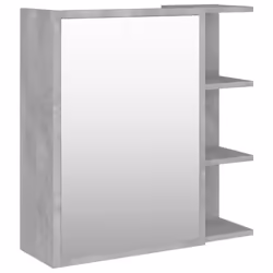 vidaXL Bathroom Mirror Cabinet Concrete Grey Engineered Wood Home Storage Rack