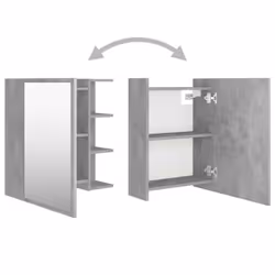 vidaXL Bathroom Mirror Cabinet Concrete Grey Engineered Wood Home Storage Rack - Additional view 6