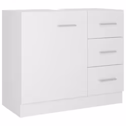 vidaXL Sink Cabinet White Engineered Wood Bathroom Cupboard Storage Organiser