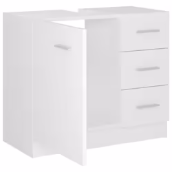 vidaXL Sink Cabinet White Engineered Wood Bathroom Cupboard Storage Organiser - Additional view 7