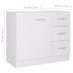 vidaXL Sink Cabinet White Engineered Wood Bathroom Cupboard Storage Organiser - Additional view 8