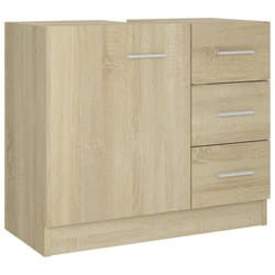 vidaXL Sink Cabinet Sonoma Oak Engineered Wood Home Cupboard Storage Organiser