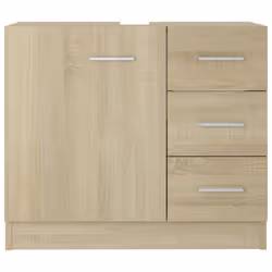 vidaXL Sink Cabinet Sonoma Oak Engineered Wood Home Cupboard Storage Organiser - Additional view 4