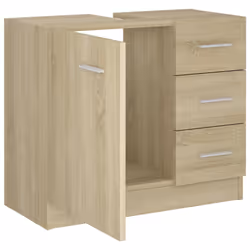 vidaXL Sink Cabinet Sonoma Oak Engineered Wood Home Cupboard Storage Organiser - Additional view 6