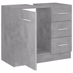 vidaXL Sink Cabinet Concrete Grey Engineered Wood Home Cupboard Storage Rack - Additional view 6