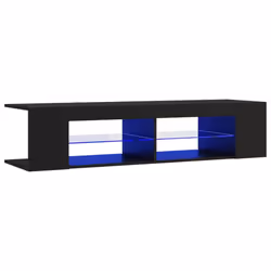 vidaXL TV Cabinet with LED Lights Black Hifi Stand Desk TV Unit Hifi Cabinet